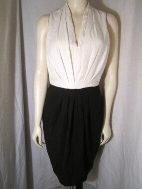 H&M Cocktail Dress two tone Black skirt & Ivory Top M 8 NWT